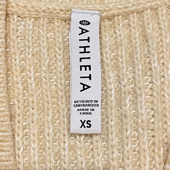 Athleta Shasta V-Neck Sweater cream yellow 16270 - Picture 10 of 14